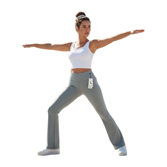 NWT Aeropostale Air Softspun Ultra High Rise Flare Leggings Gray Size Large - Picture 2 of 4